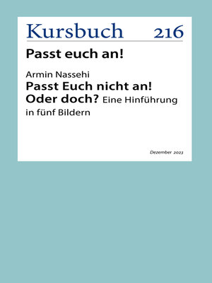 cover image of Passt Euch nicht an! Oder doch?